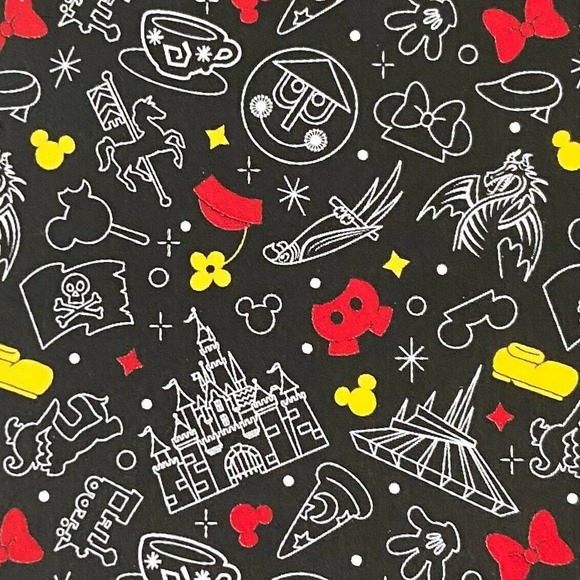 Disney Parks Blanket Mickey Minnie Park Icons Castle Print Black Fleece Throw - Picture 4 of 7